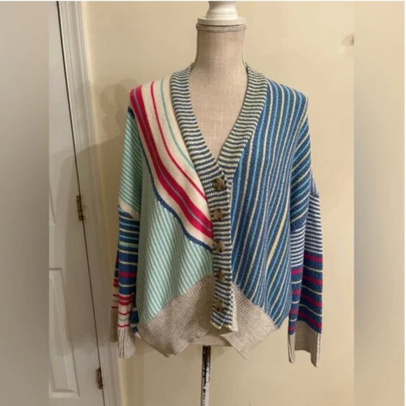 Anthropologie Maeve Stripy Sweater Cardigan size S - Picture 2 of 8